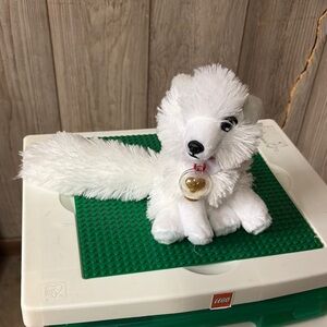 White Plush Fox with Heart Pendant Elf on the Shelf Pet.